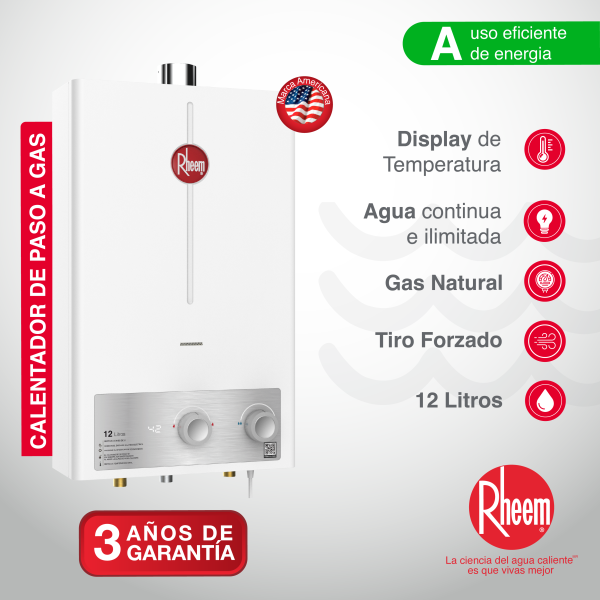Calentador de agua 12lt Tiro Forzado - Imagen 2