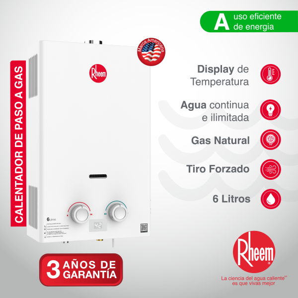 Calentador de agua 06lt Tiro Forzado - Imagen 2