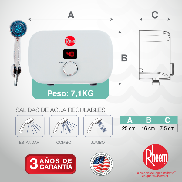 Calentador de agua eléctrico Class 110v 4kw - Imagen 4