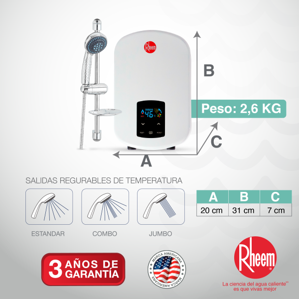 Calentador de agua eléctrico Elegant Digital 110v 4kw - Imagen 3