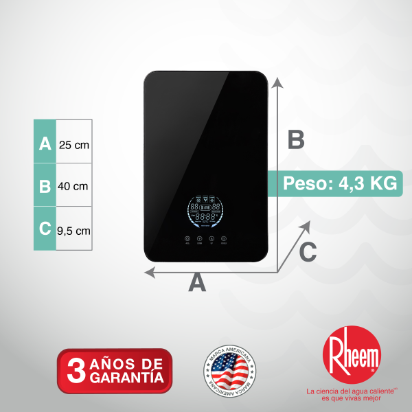 Calentador de agua eléctrico Performance Digital 208v 9kw - Imagen 3