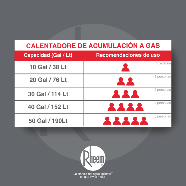 Calentador de agua a gas de acumulación 10 galones / 38 Litros - Image 6