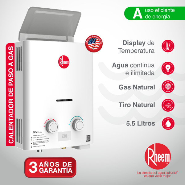 Calentador de agua 5.5lt Tiro Natural - Imagen 2