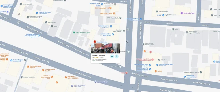 Rheem Colombia en Googe Maps