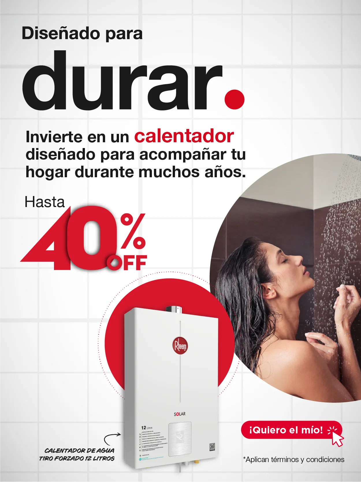 Disfruta de la seguridad y confianza de los calentadores Rheem